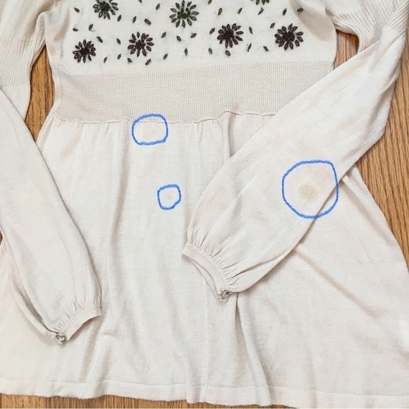 Vintage 23 Outward Cashmere and Wool Blend V-neck Cream Sweater - Picture 16 of 16